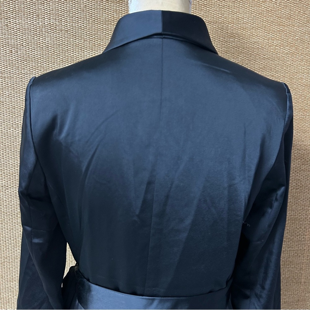Express Wrap Blazer Womens S Black Side Tie Lined Chic Career Business Office - Picture 6 of 13